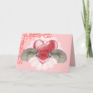 Tarjeta de felicitación del erizo del amor