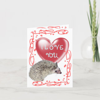 Tarjeta de felicitación del erizo del amor ver.2