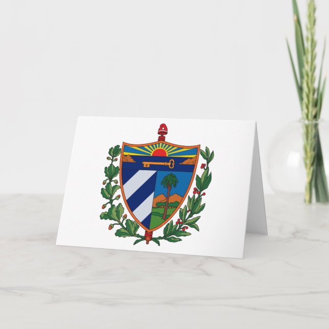 Tarjeta de felicitación del escudo de armas de (Anverso)