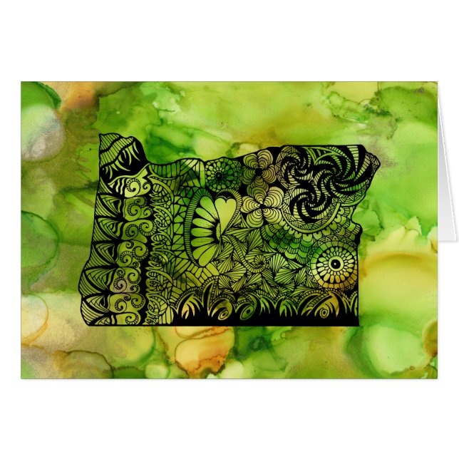 Tarjeta de felicitación del estado de Oregón (Anverso (Horizontal))