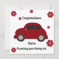 Tarjeta de felicitación del examen de conducción d