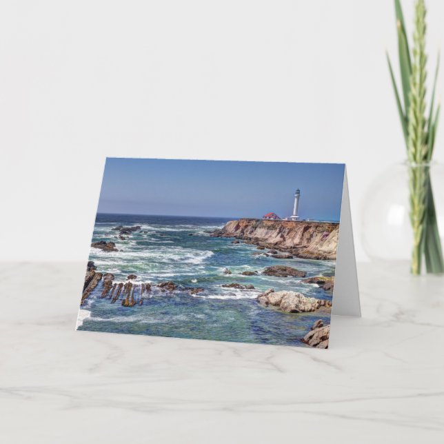 Tarjeta de felicitación del faro de la arena del (Anverso)