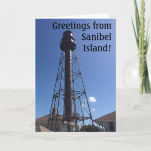 Tarjeta de felicitación del faro de Sanibel