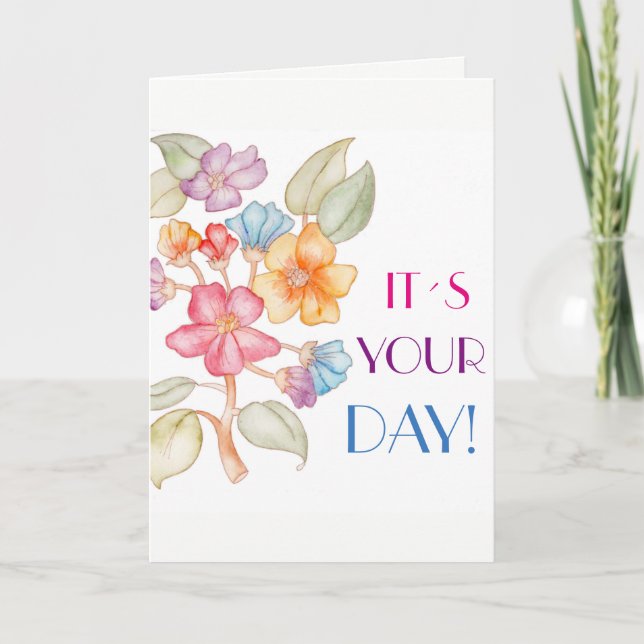 Tarjeta de felicitación del feliz cumpleaños con (Anverso)