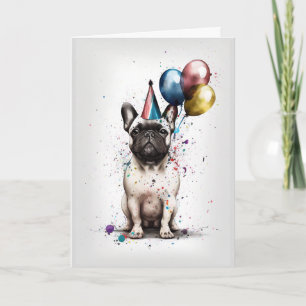 Tarjeta de felicitación del Fiesta de Bulldog fran