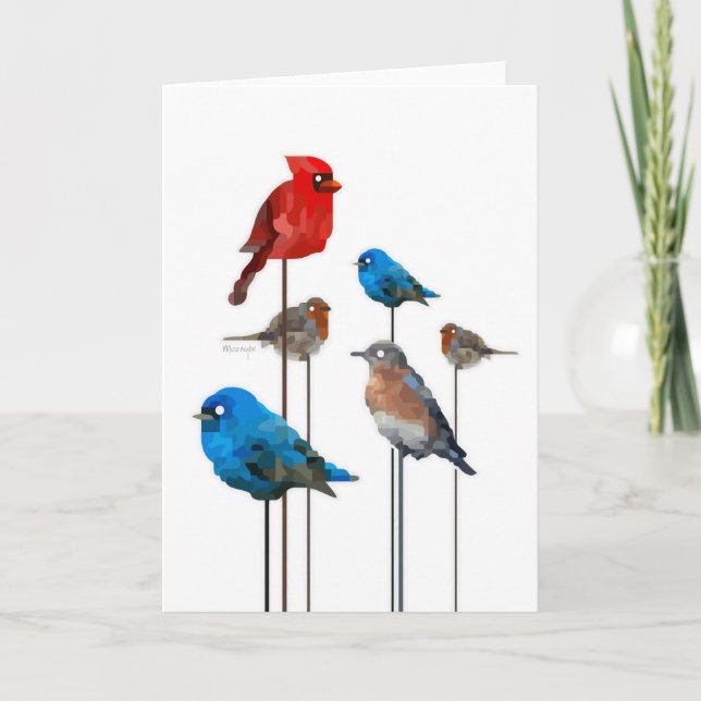 Tarjeta de felicitación del fiesta del pájaro (Anverso)