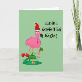 Tarjeta de felicitación del flamenco del navidad