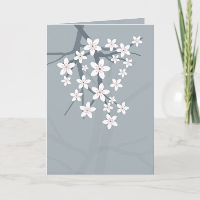 Tarjeta de felicitación del flor de Sakura (Anverso)