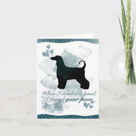 Tarjeta de felicitación del galgo afgano en azul 