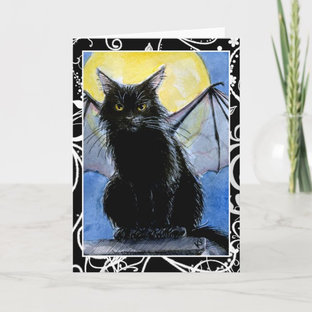 Tarjeta de felicitación del gargoyle de Halloween (Anverso)