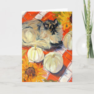 Tarjeta de felicitación del gatito de la caída