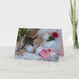 tarjeta de felicitación del gatito de la tarjeta