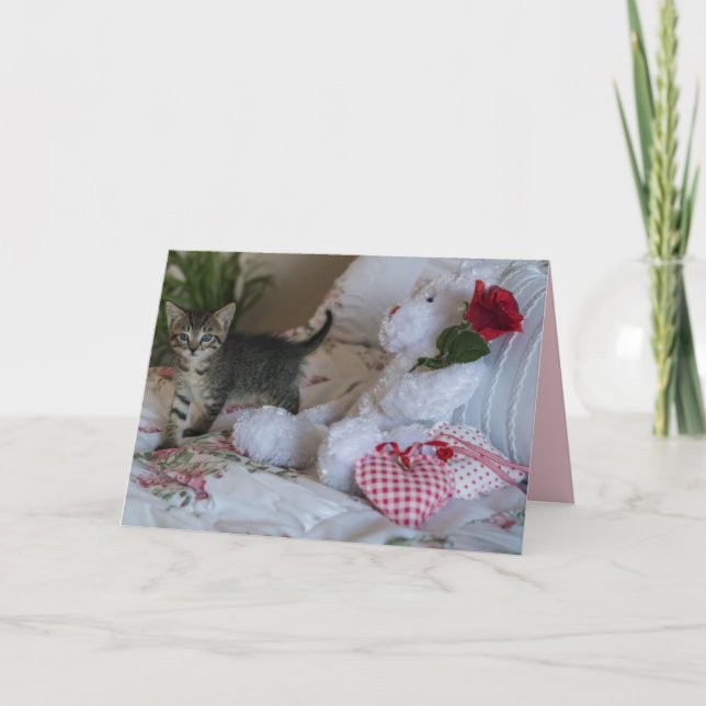 tarjeta de felicitación del gatito de la tarjeta (Anverso)