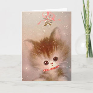 Tarjeta de felicitación del gatito del navidad