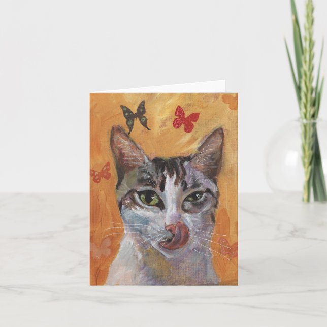 Tarjeta de felicitación del gato (Anverso)