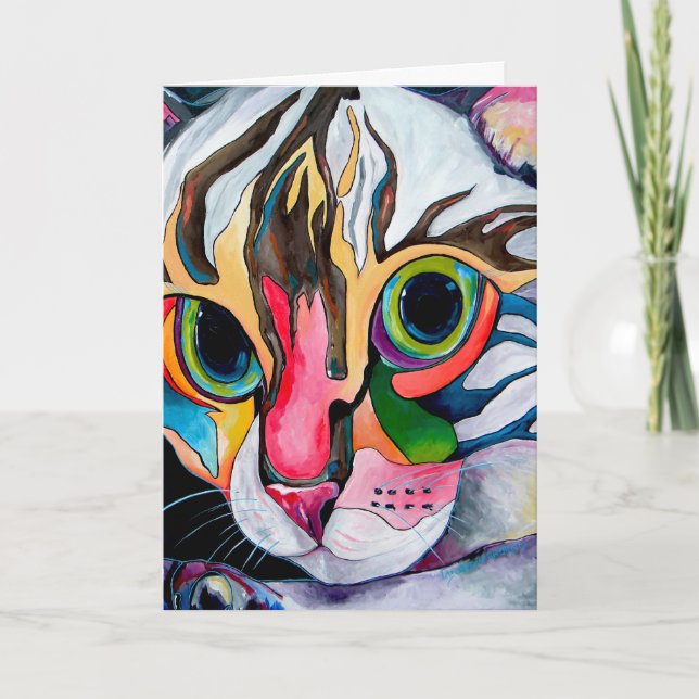 Tarjeta de felicitación del gato de Bengala (Anverso)