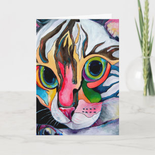 Tarjeta de felicitación del gato de Bengala
