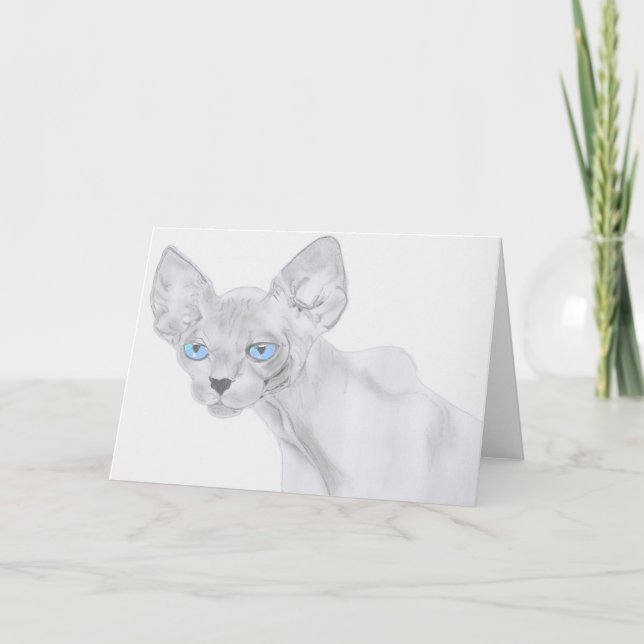 Tarjeta de felicitación del gato de Sphynx (Anverso)