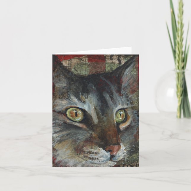Tarjeta de felicitación del gato de Tabby (Anverso)