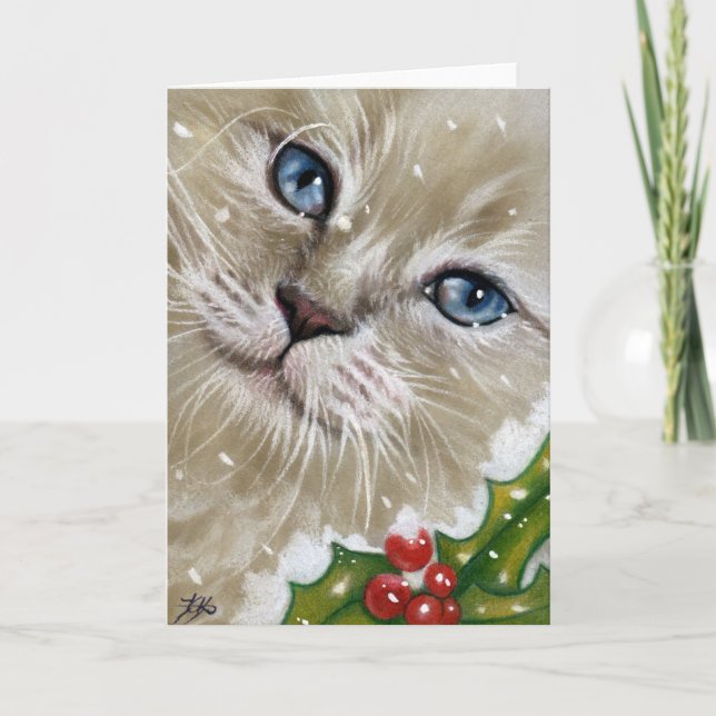 TARJETA de felicitación del gato del gatito del (Anverso)