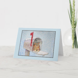 Tarjeta de felicitación del gato del navidad