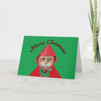 Tarjeta de felicitación del gato del navidad