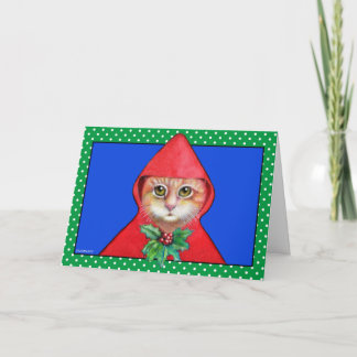 Tarjeta de felicitación del gato del navidad