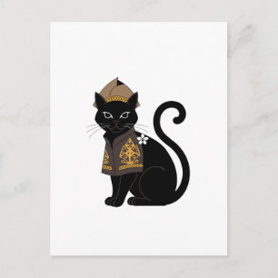 Tarjeta de Felicitación del Gato Guerrero Negro