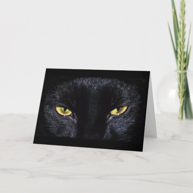 Tarjeta de felicitación del gato negro (Anverso)