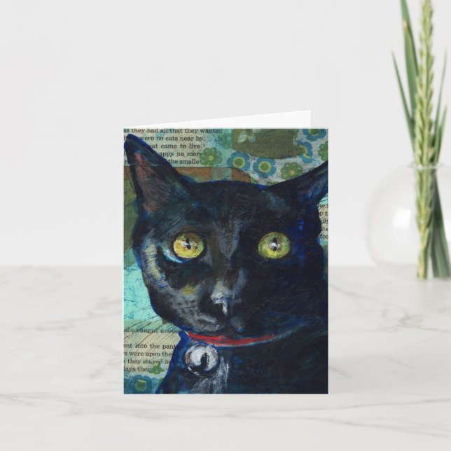 Tarjeta de felicitación del gato negro (Anverso)