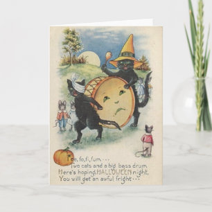 Tarjeta de felicitación del gato negro de