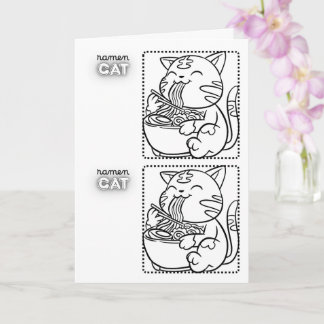 Tarjeta de Felicitación del Gato Ramen * Página pa