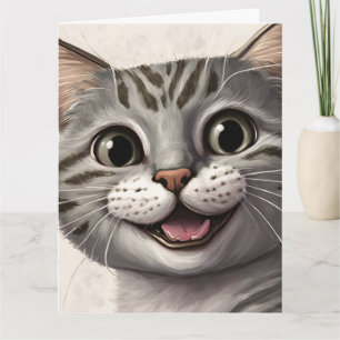 TARJETA DE FELICITACIÓN DEL GATO SONRIENTE DEL DÍA
