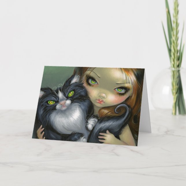 Tarjeta de felicitación "del gato travieso del (Anverso)