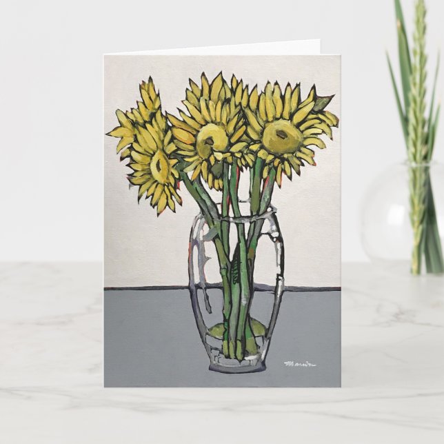 Tarjeta de felicitación del girasol (Anverso)