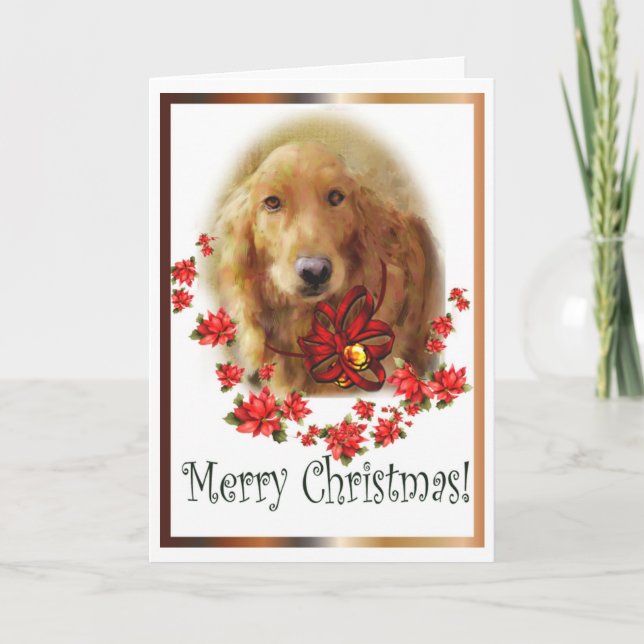 Tarjeta de felicitación del golden retriever del (Anverso)
