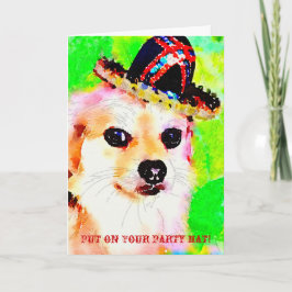 Tarjeta de felicitación del gorra del fiesta