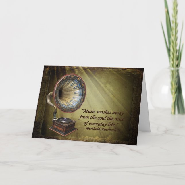 Tarjeta de felicitación del gramófono (Anverso)