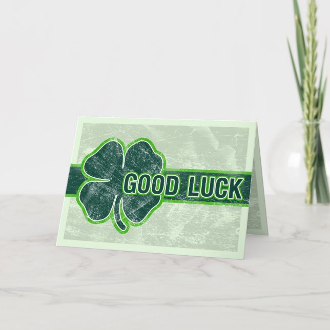 Tarjeta de felicitación del Grunge del trébol de (Anverso)