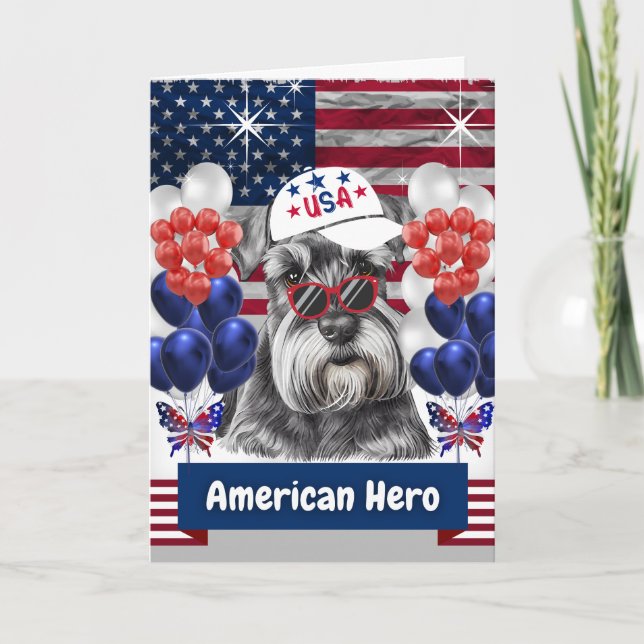 Tarjeta de Felicitación del Héroe Americano Schnau (Anverso)