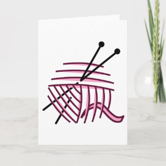 Tarjeta de felicitación del hilado rosado y de las