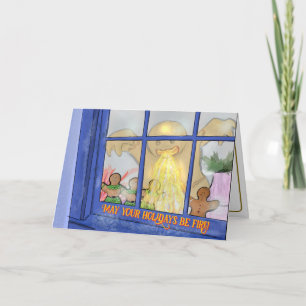 Tarjeta de felicitación del hombre de pan de jengi