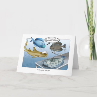 Tarjeta de felicitación del hospital de peces suba