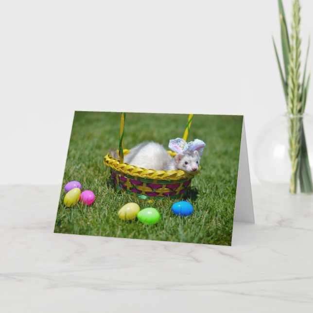 Tarjeta de felicitación del hurón de Pascua (Anverso)