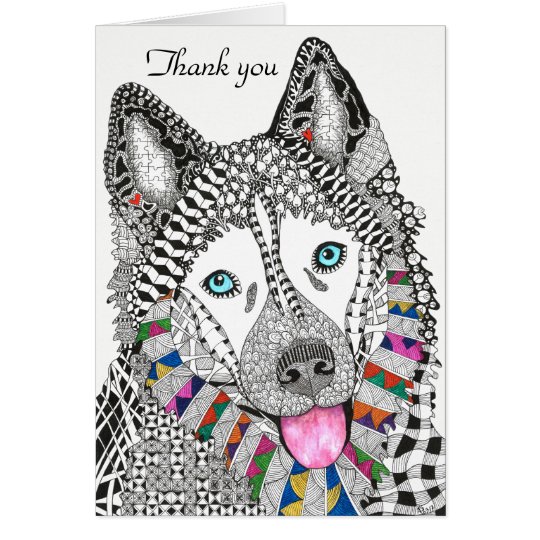 Tarjeta de felicitación del husky siberiano (usted