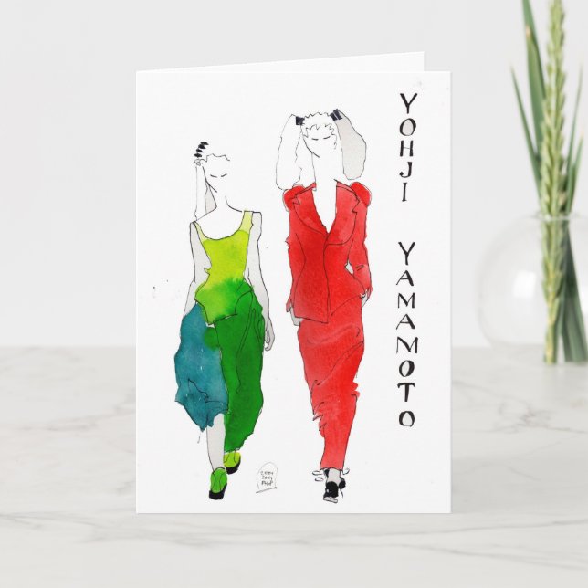 Tarjeta de felicitación del ilustracion de la moda (Anverso)