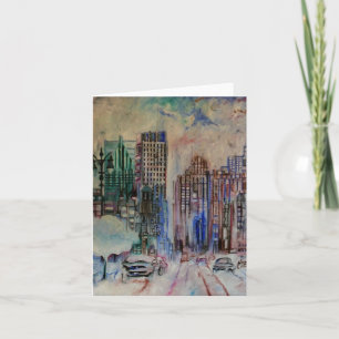 Tarjeta de felicitación del invierno de Detroit