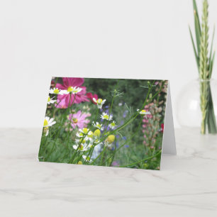 Tarjeta de felicitación del jardín de flores