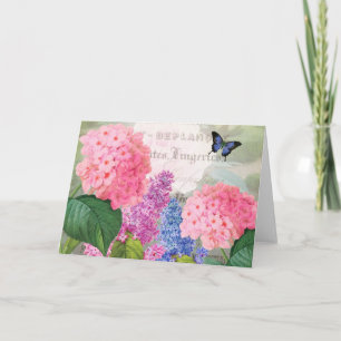 Tarjeta de felicitación del jardín de flores de Re