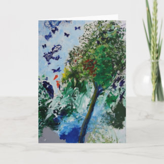 Tarjeta de felicitación del jardín de la mariposa
